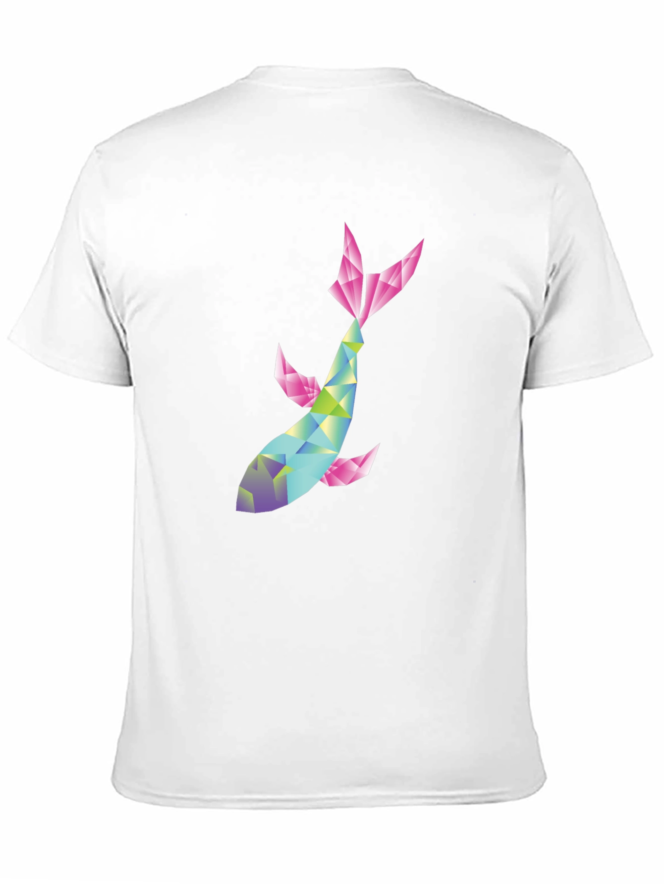 Geometric Koi Fish Graphic Tee - Modern Style