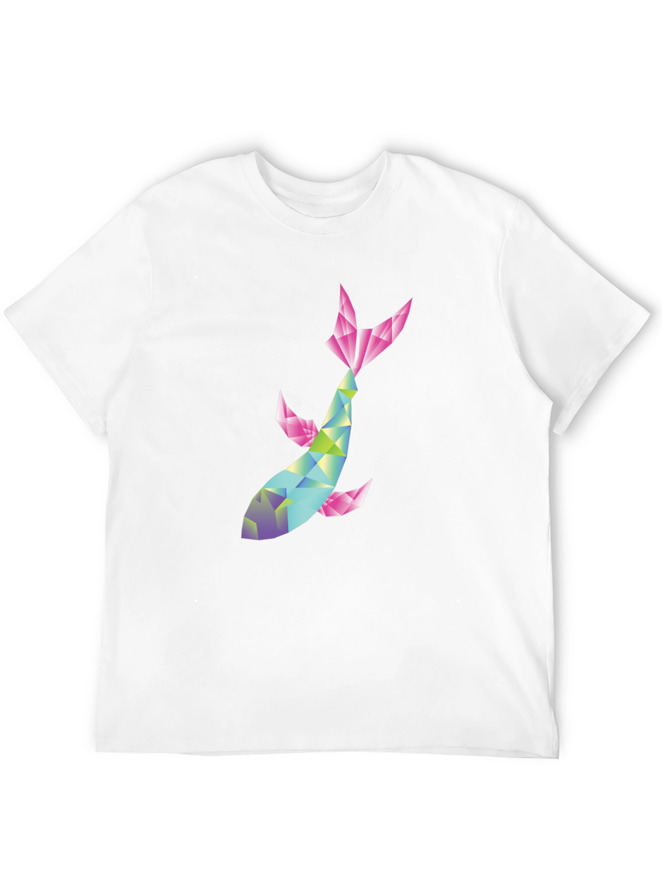 Geometric Koi Fish Graphic Tee - Modern Style