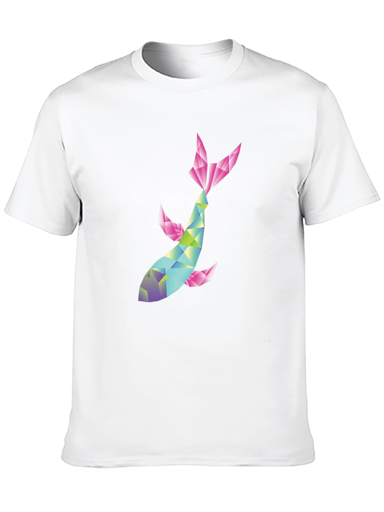 Geometric Koi Fish Graphic Tee - Modern Style