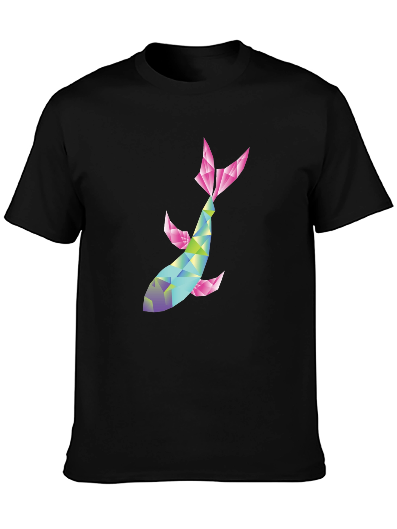 Geometric Koi Fish Graphic Tee - Modern Style
