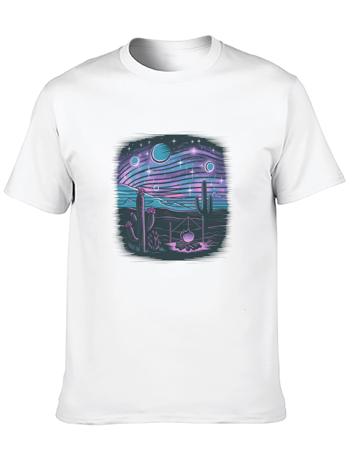 Desert Galaxy Graphic Tee - Black Cotton T-Shirt