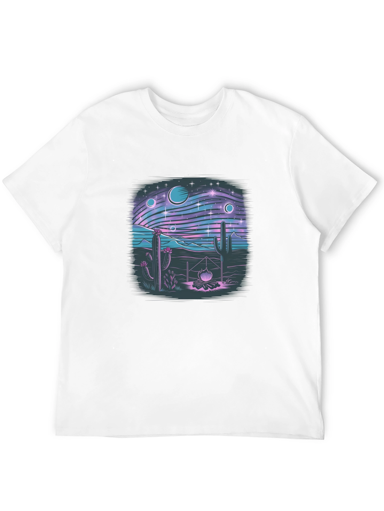 Desert Galaxy Graphic Tee - Black Cotton T-Shirt