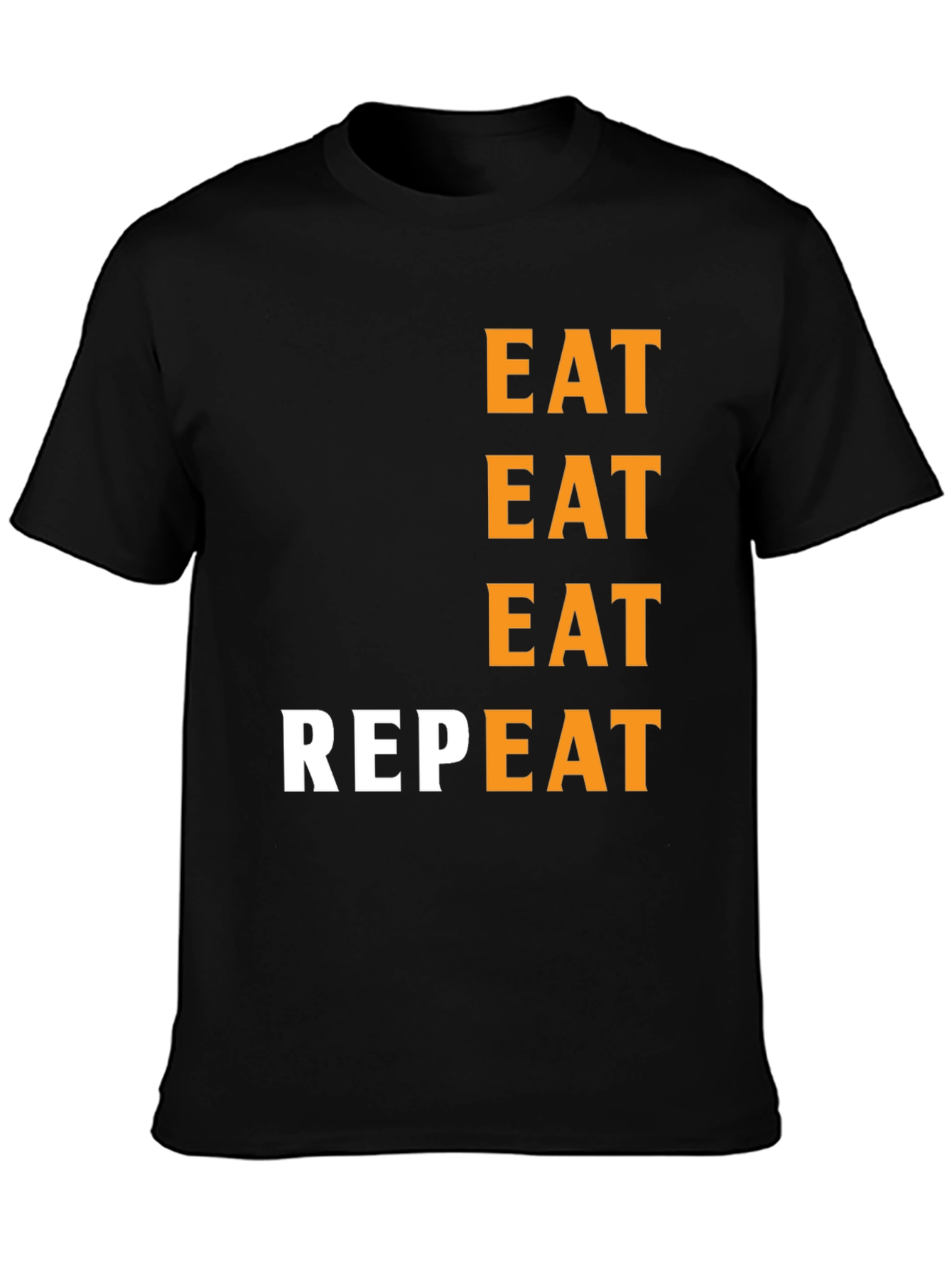 Eat Repeat Black Graphic Tee