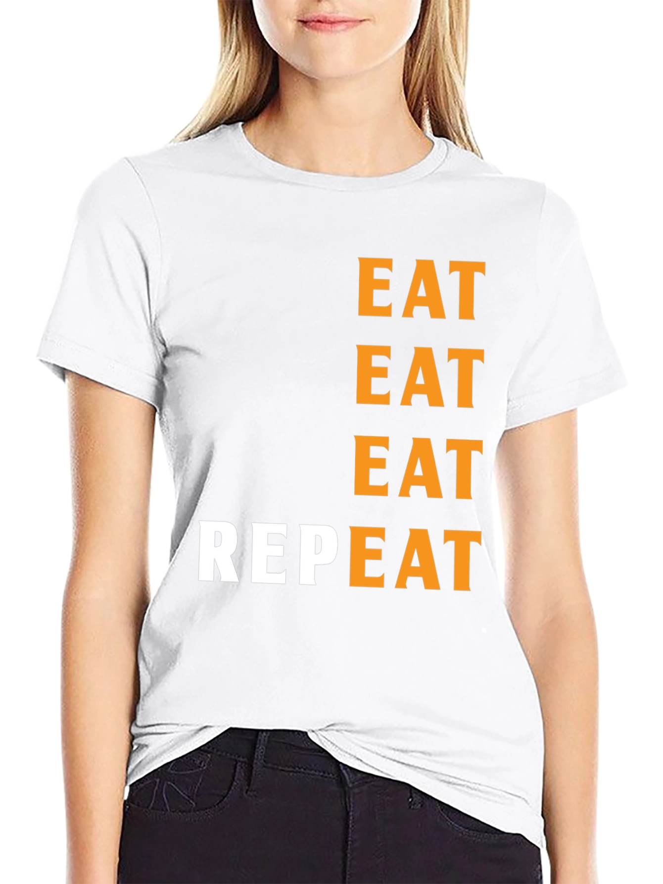 Eat Repeat Black Graphic Tee