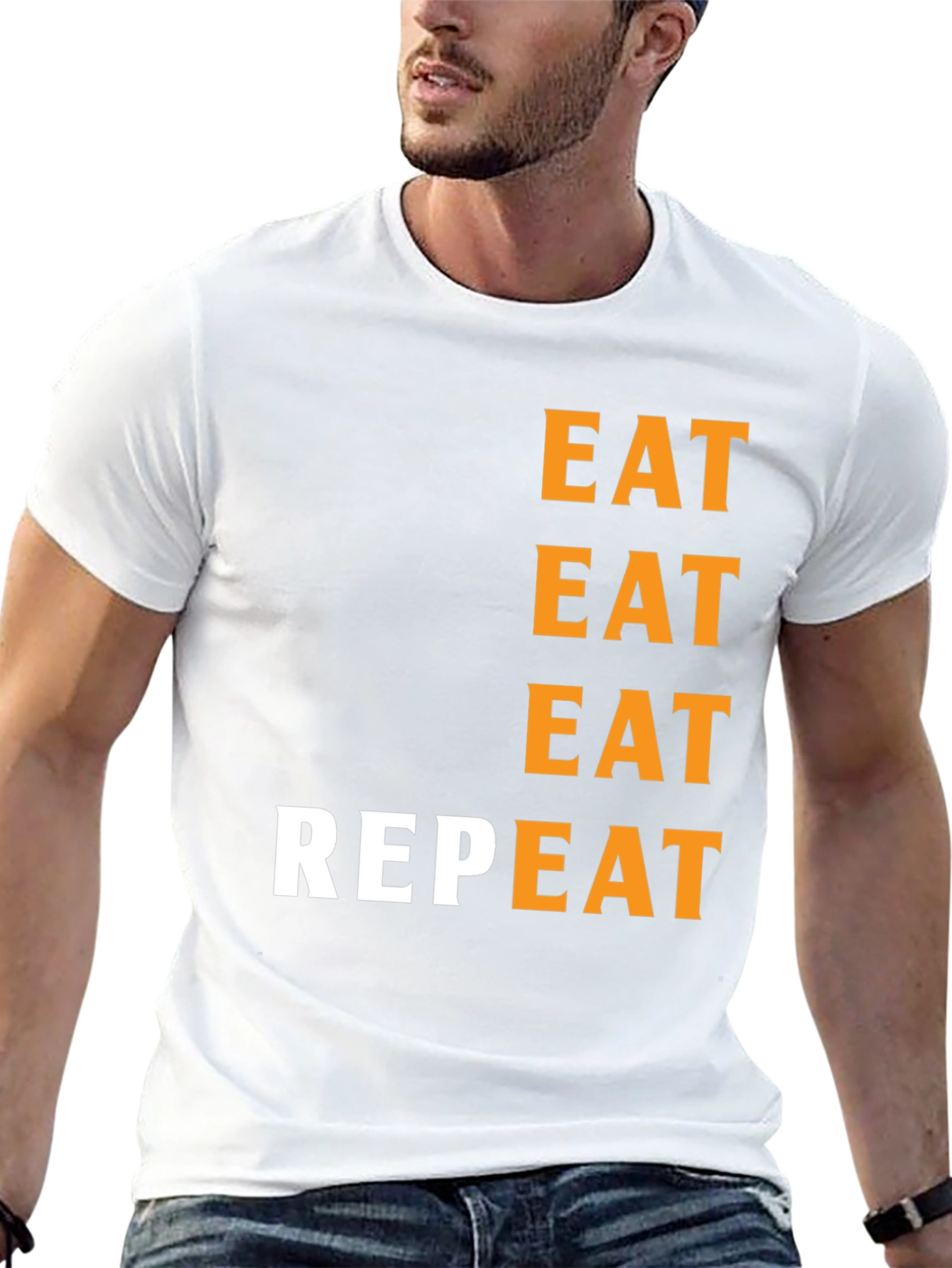 Eat Repeat Black Graphic Tee