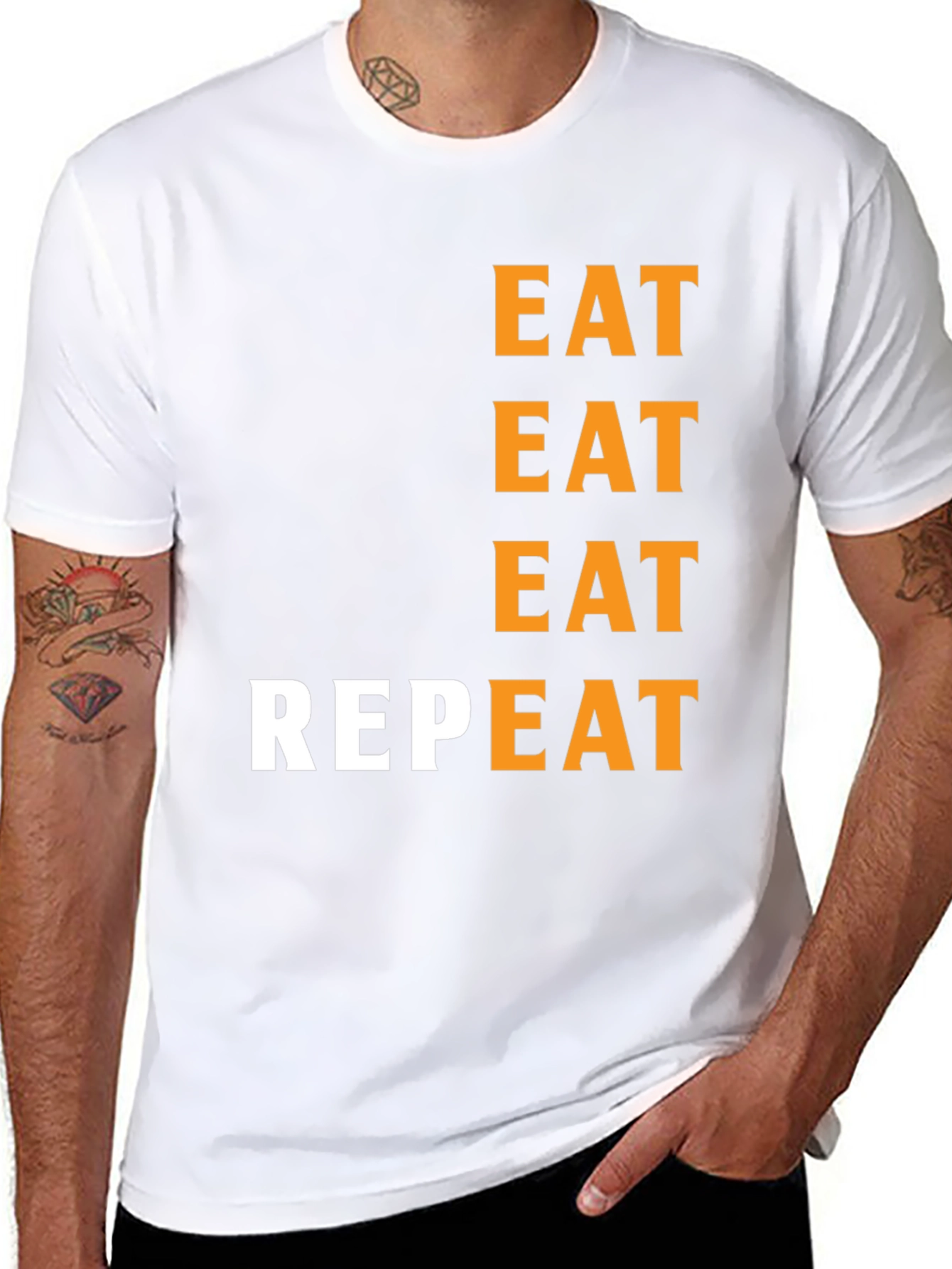 Eat Repeat Black Graphic Tee