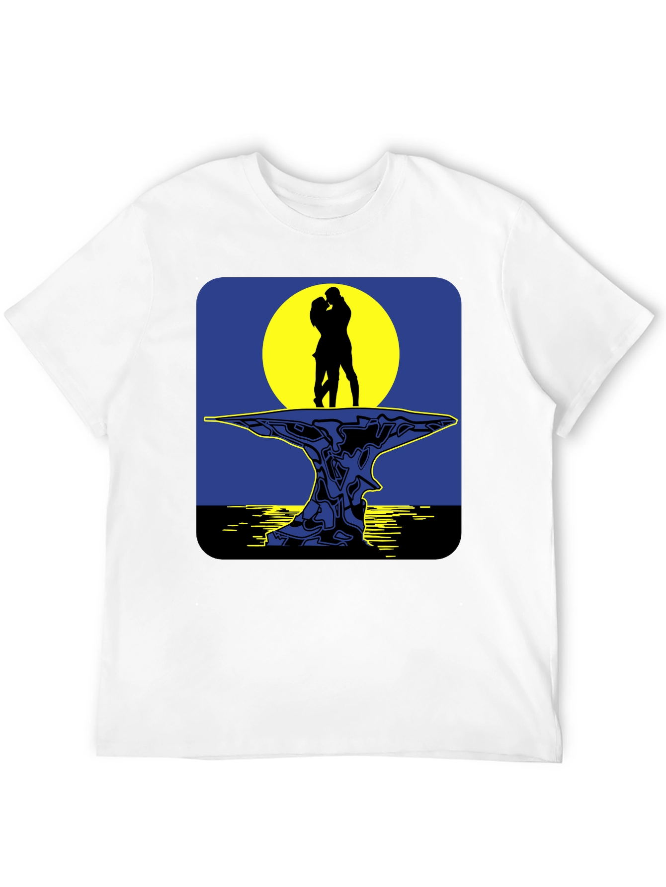 Romantic Silhouette T-Shirt - Moonlit Lovers