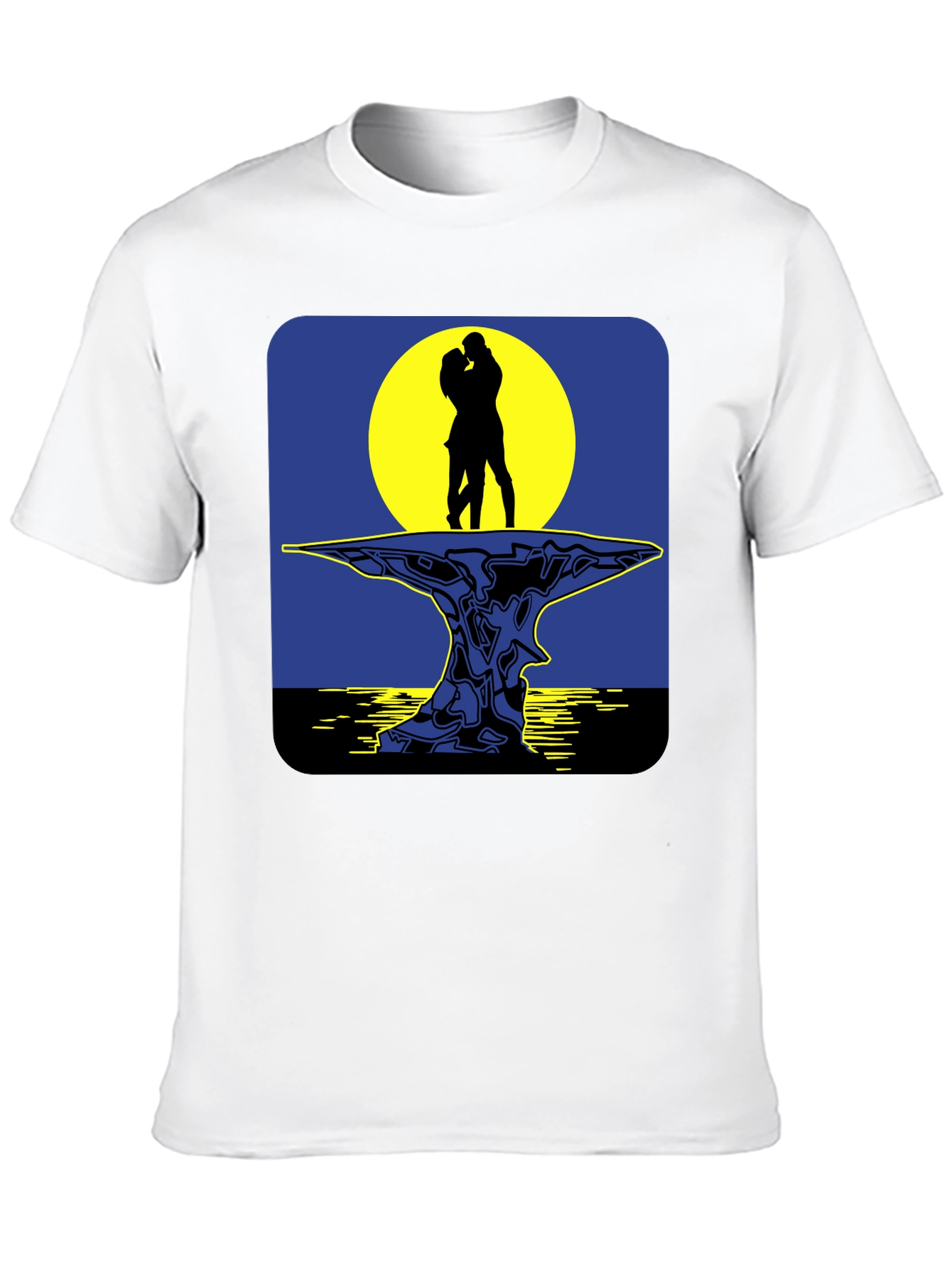 Romantic Silhouette T-Shirt - Moonlit Lovers
