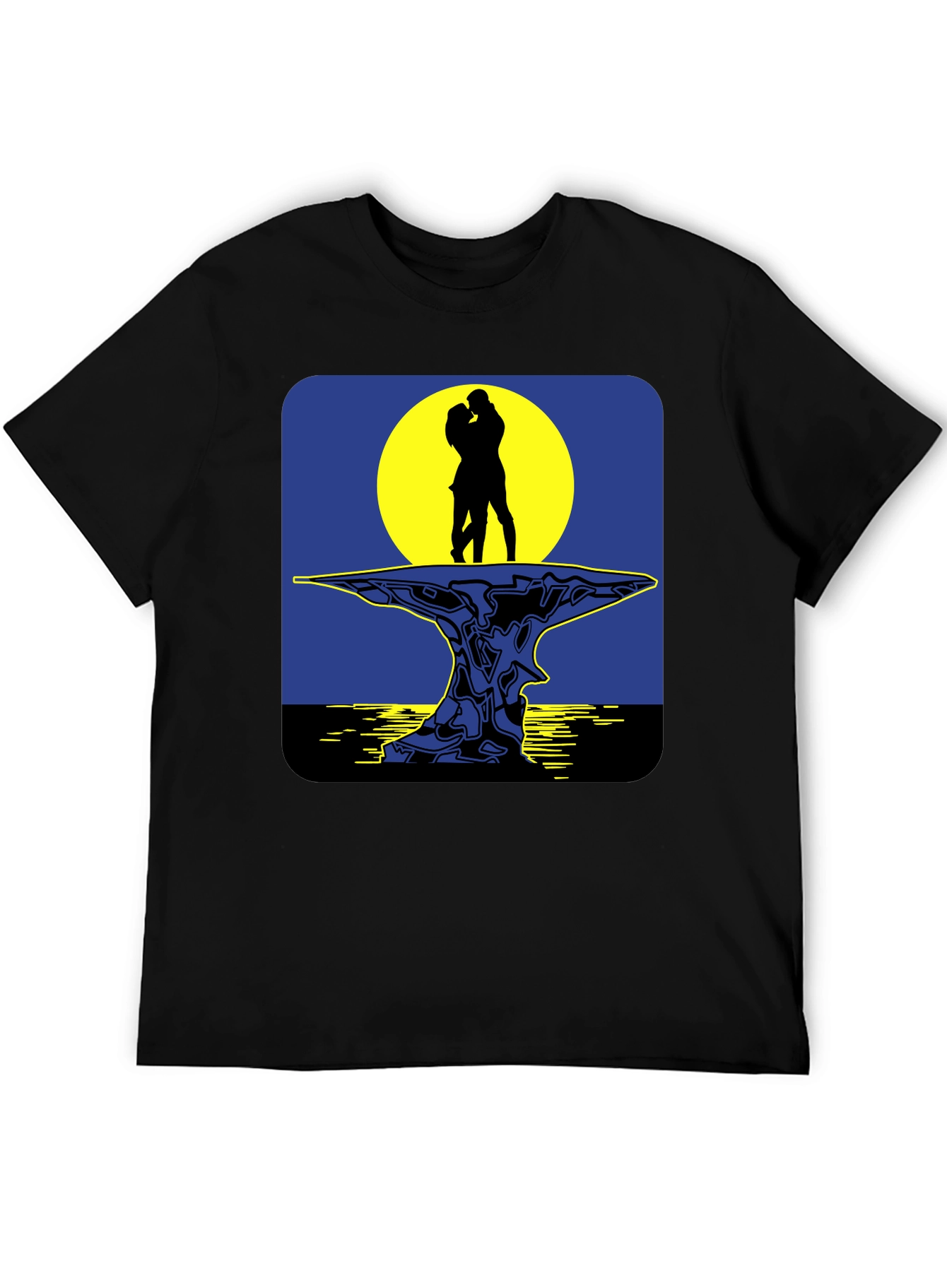 Romantic Silhouette T-Shirt - Moonlit Lovers