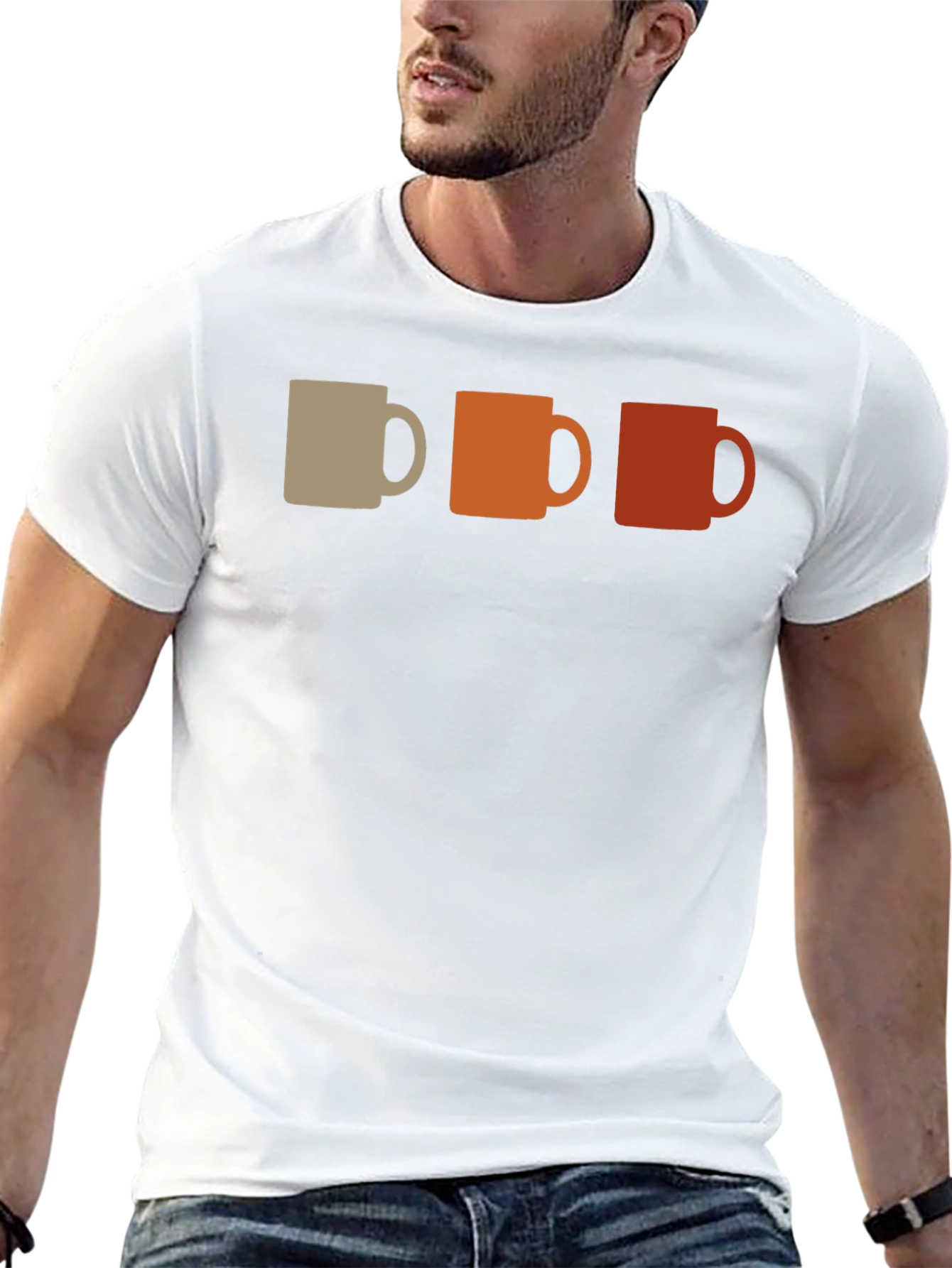Retro Coffee Mug Graphic Tee - Black