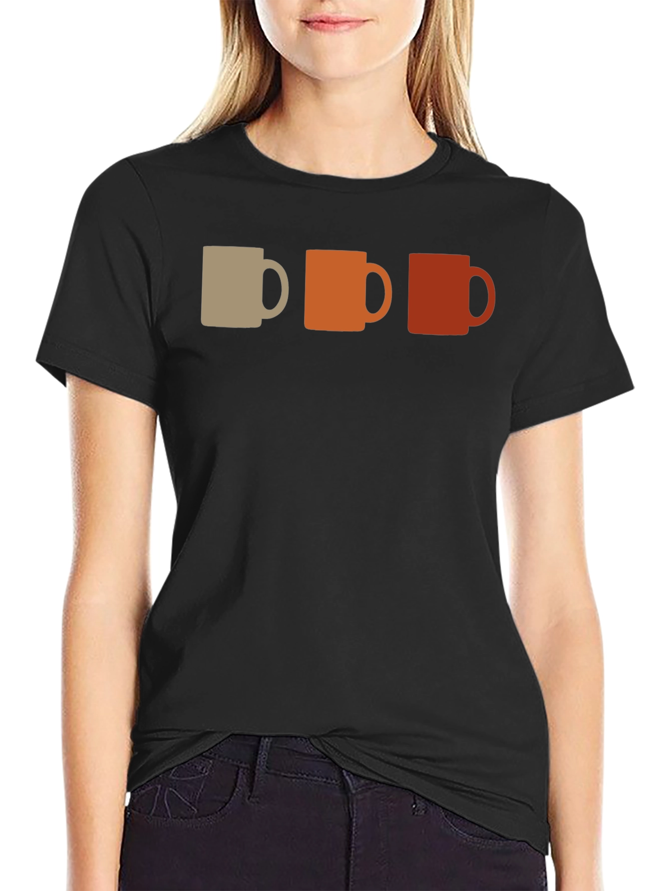 Retro Coffee Mug Graphic Tee - Black