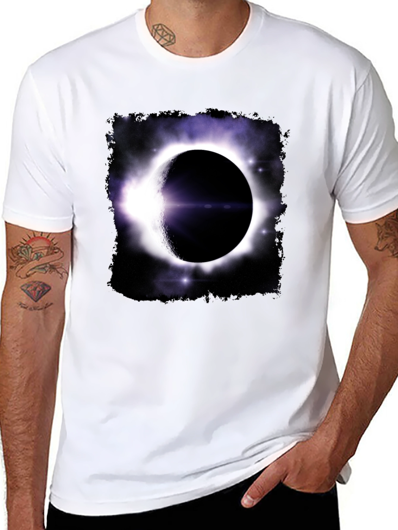 Solar Eclipse Graphic T-Shirt - Mens Black Tee