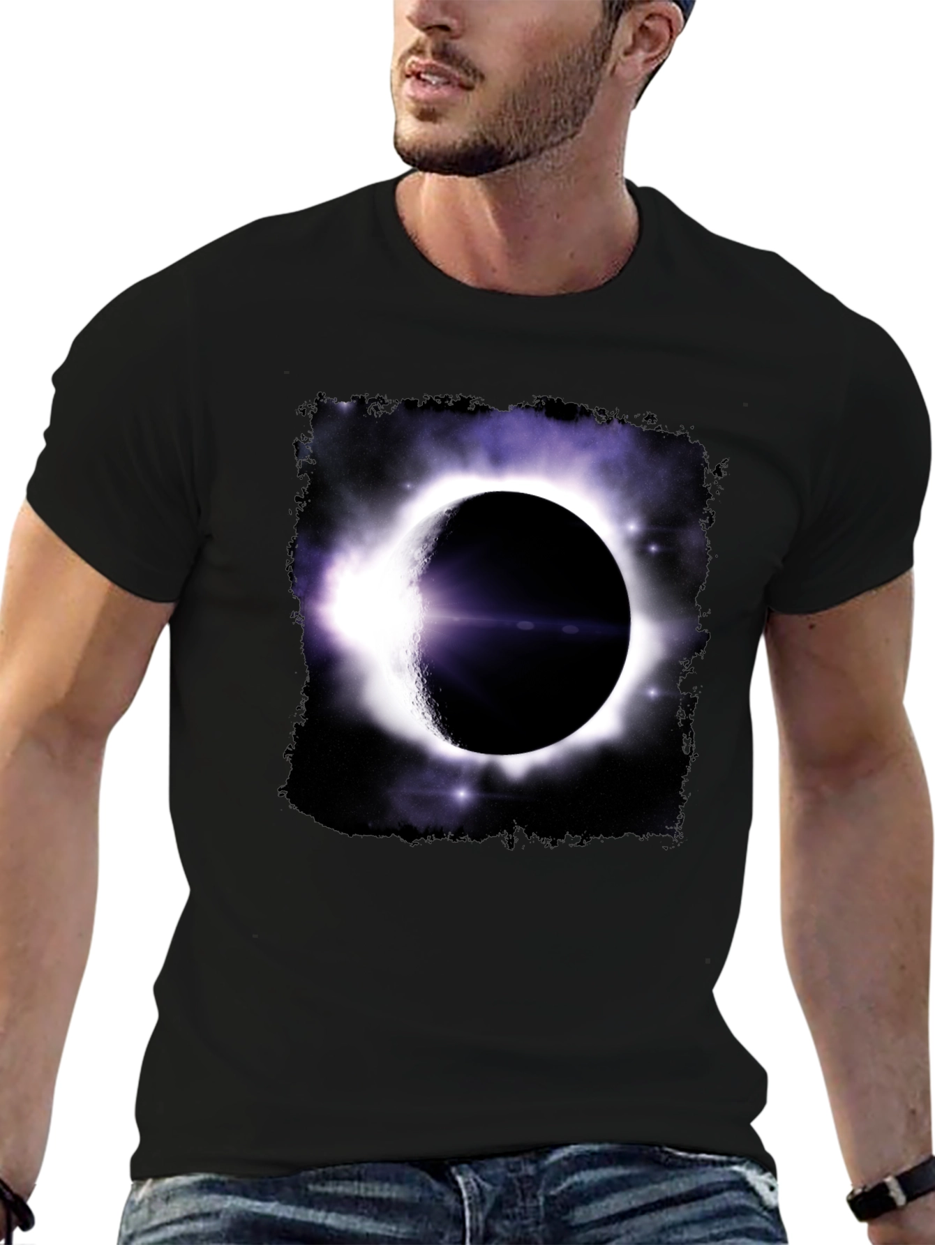 Solar Eclipse Graphic T-Shirt - Mens Black Tee