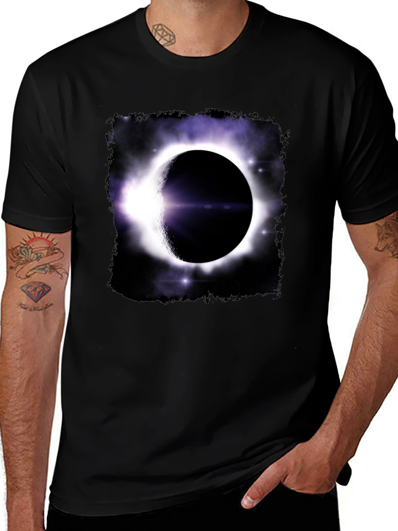 Solar Eclipse Graphic T-Shirt - Mens Black Tee