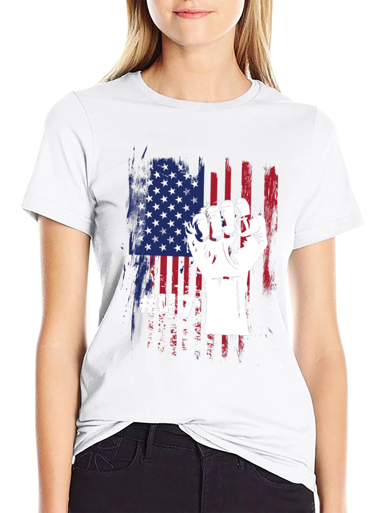 USA Flag Fist T-Shirt - Patriotic Tee