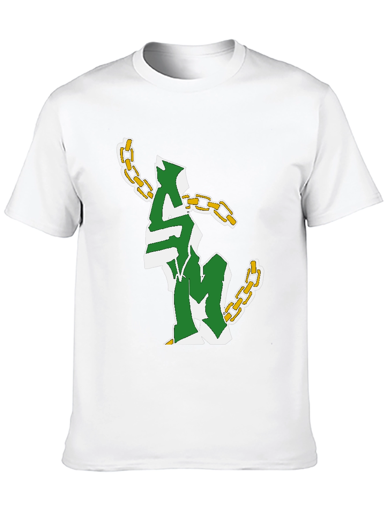 Graphic Print Chain T-Shirt - Black