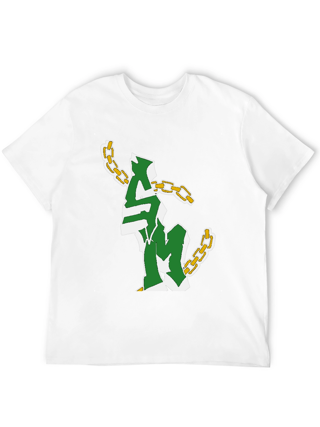 Graphic Print Chain T-Shirt - Black