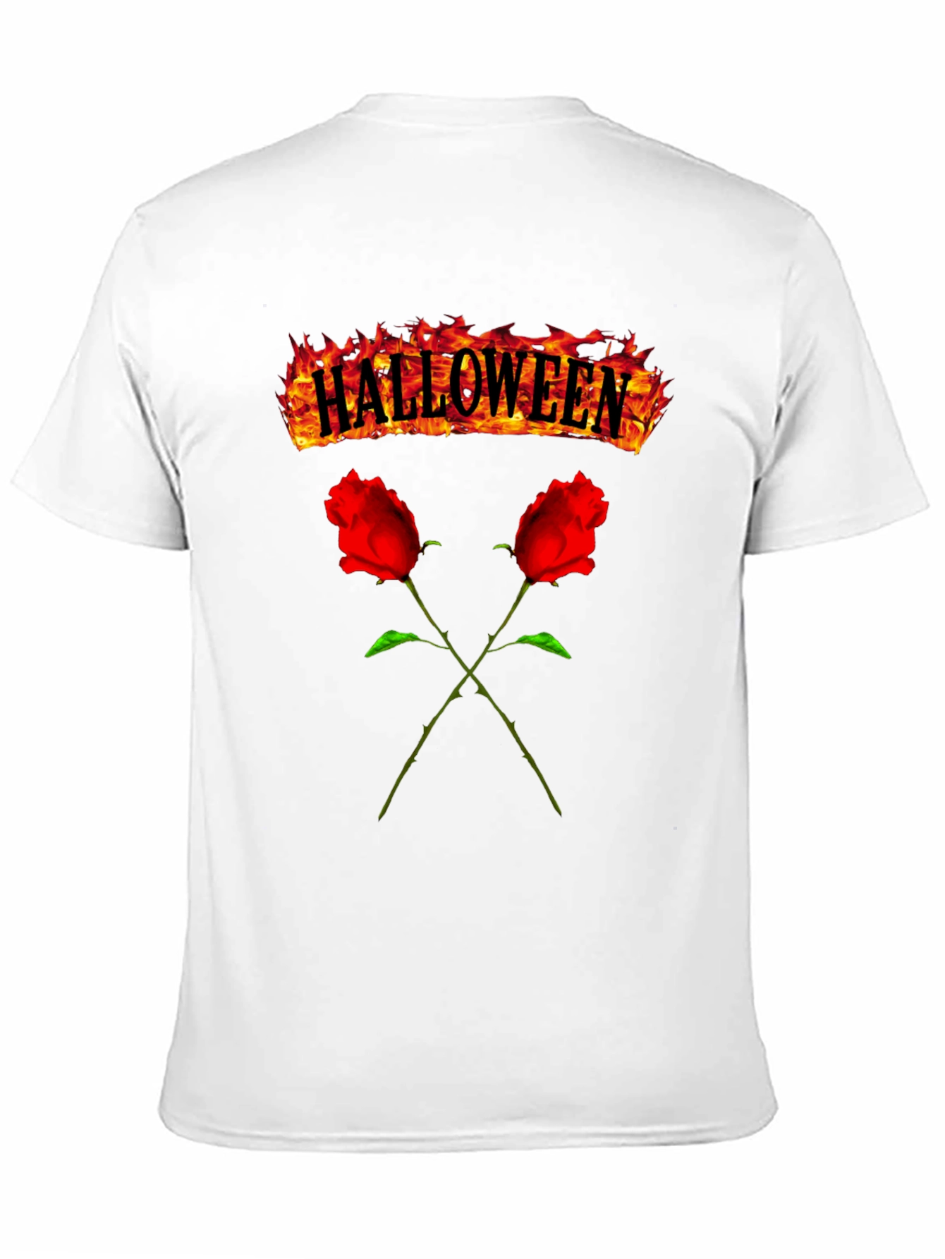 Halloween Roses Graphic Tee - Mens Black T-Shirt