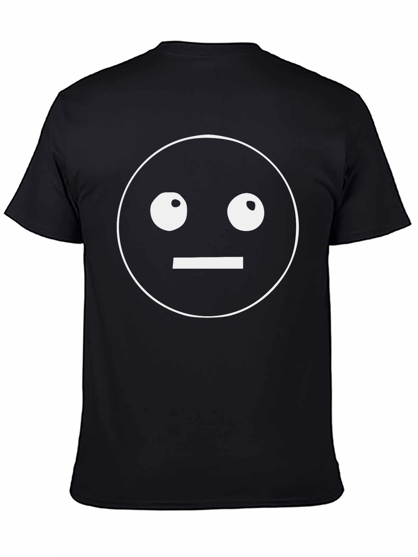 Expressionless Face Emoji T-Shirt - Black
