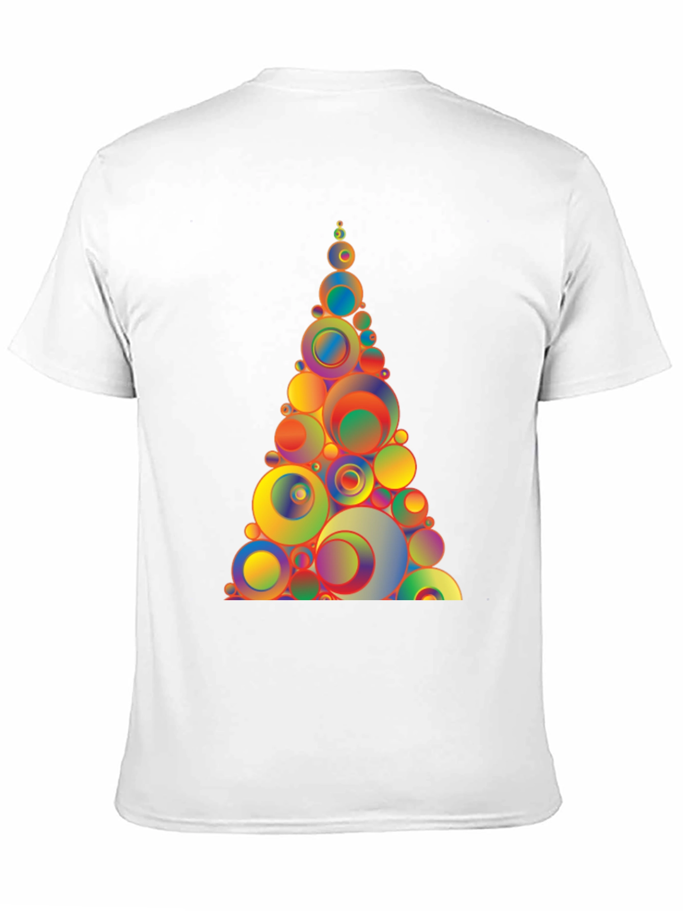 Geometric Circles Tree Black T-Shirt