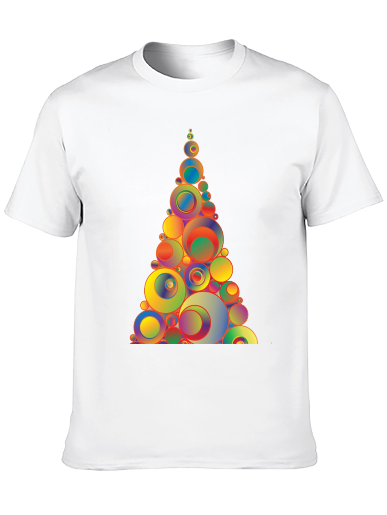 Geometric Circles Tree Black T-Shirt