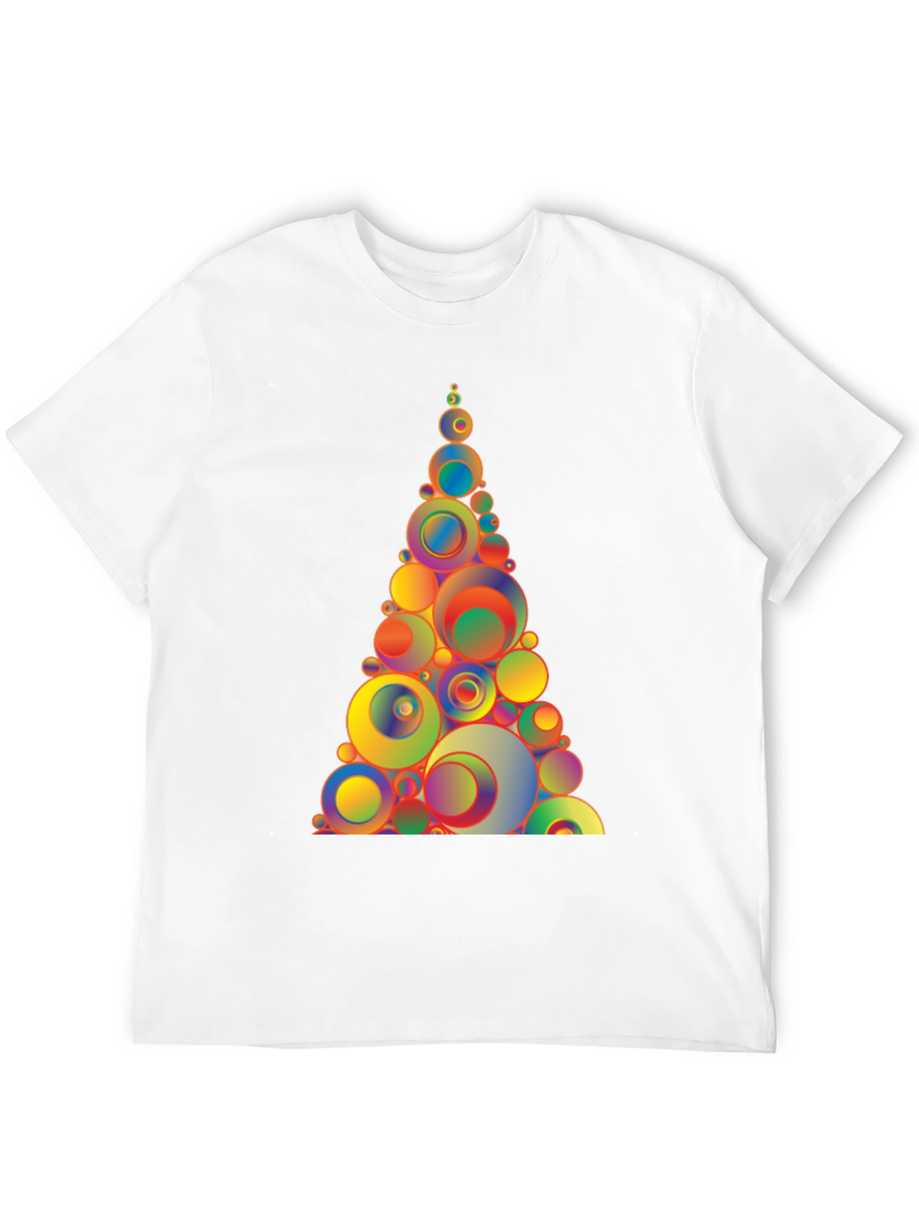 Geometric Circles Tree Black T-Shirt