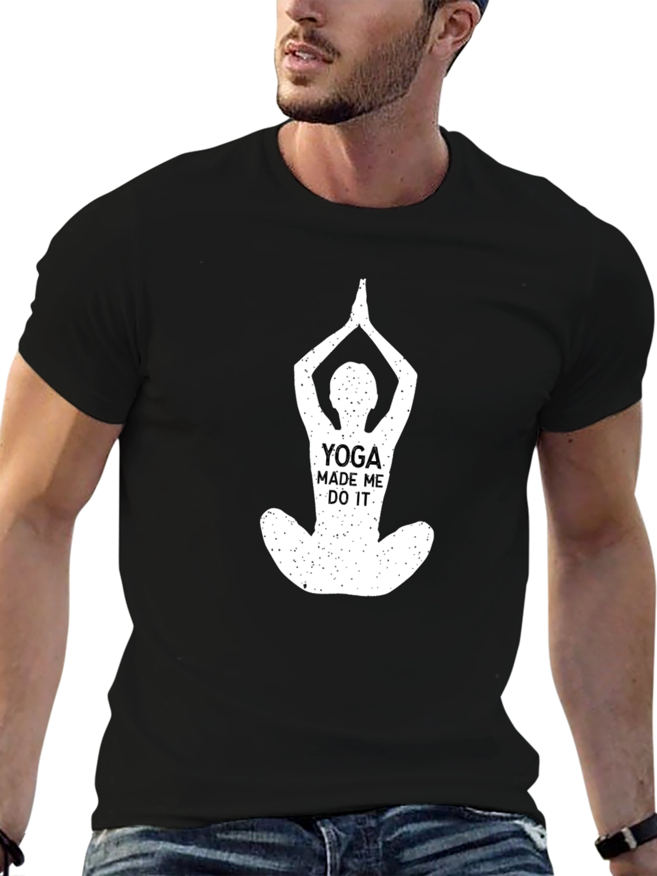 Yoga Made Me Do It Black T-Shirt