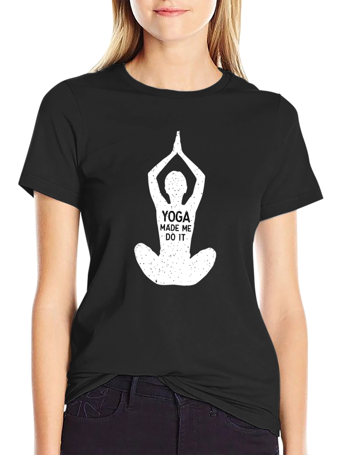 Yoga Made Me Do It Black T-Shirt