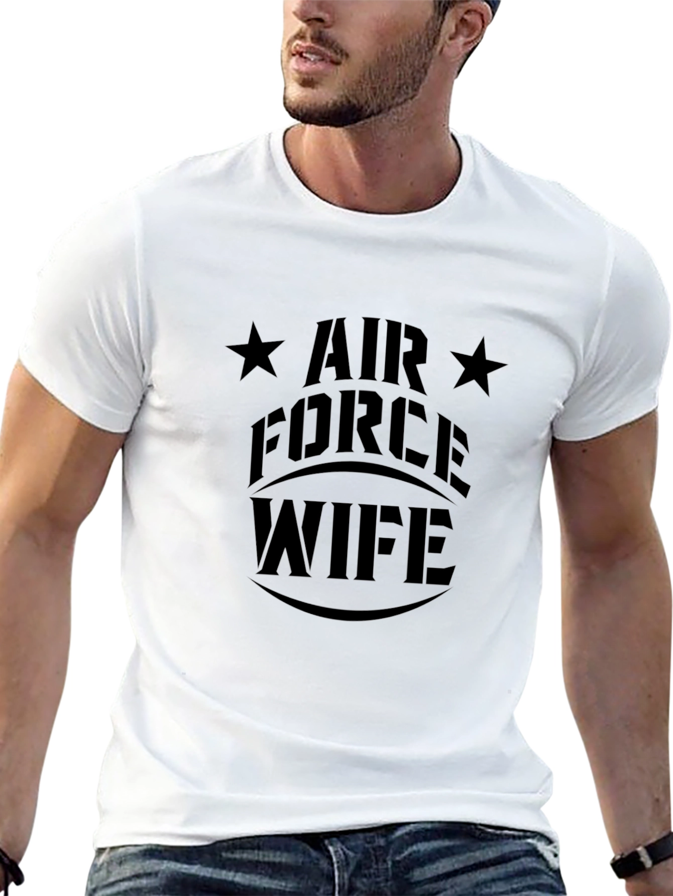 Air Force Wife Graphic T-Shirt - Black