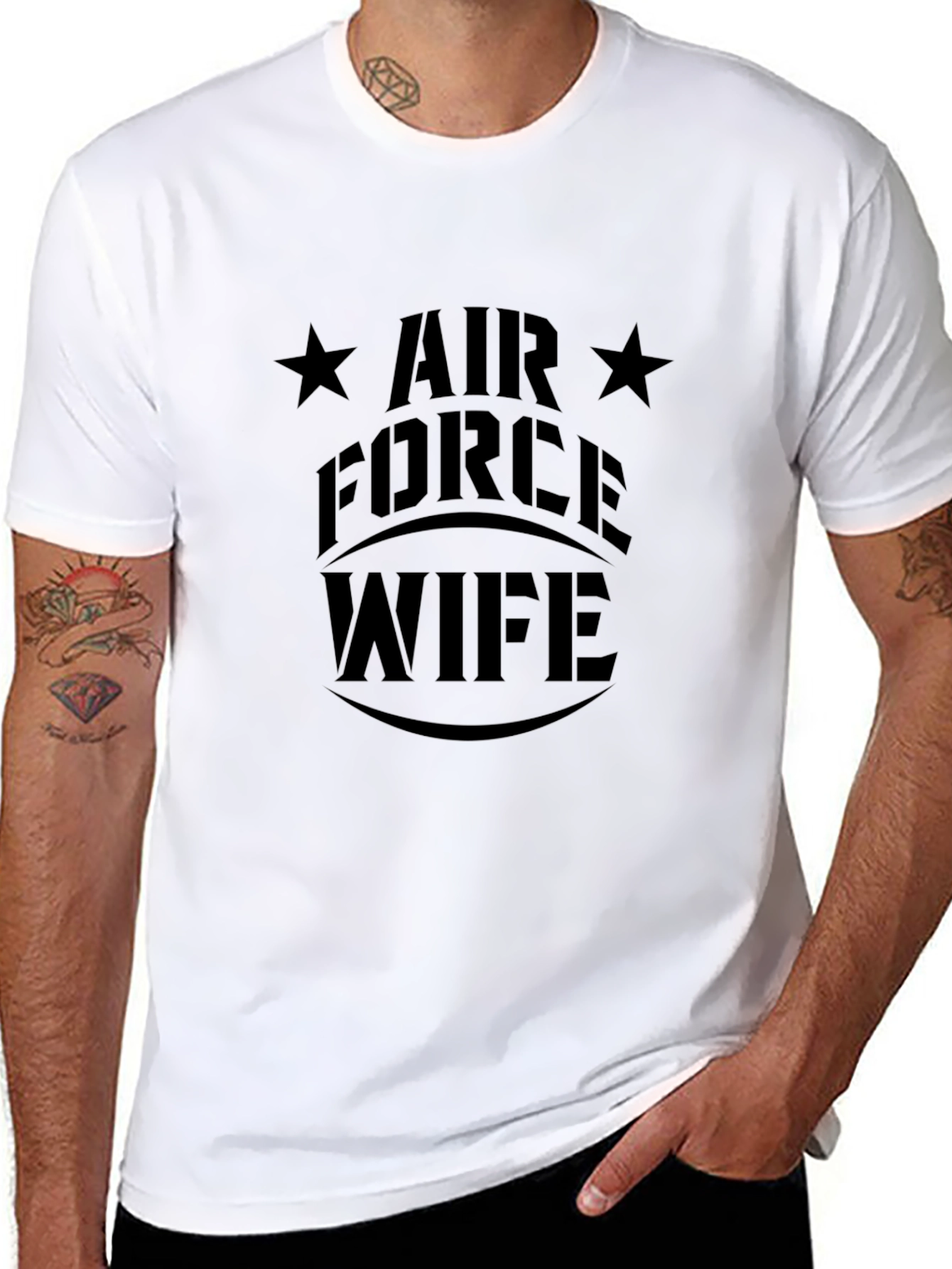 Air Force Wife Graphic T-Shirt - Black