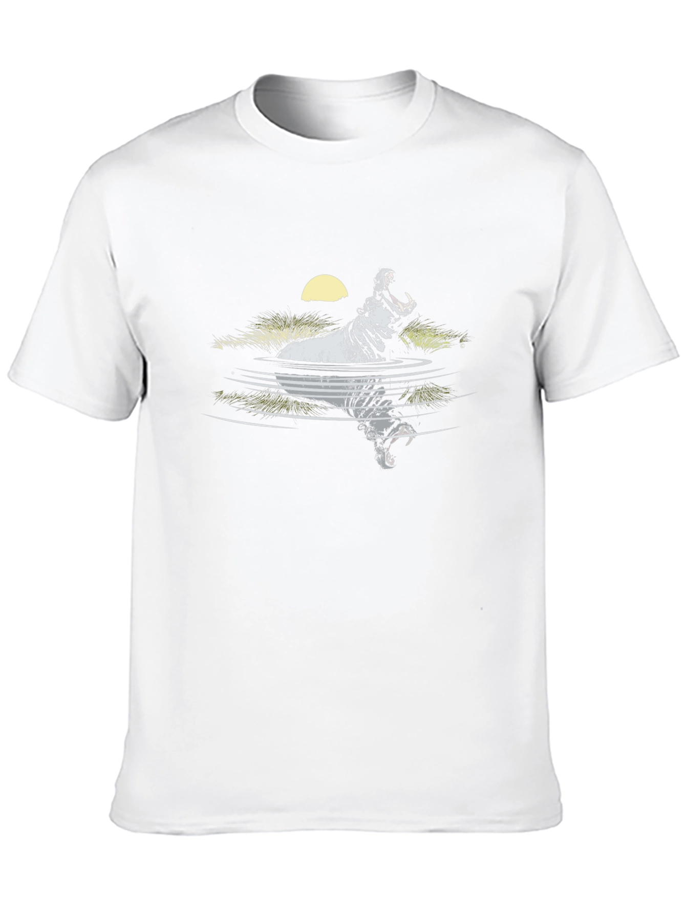 Hippo in Water Graphic Tee - Black