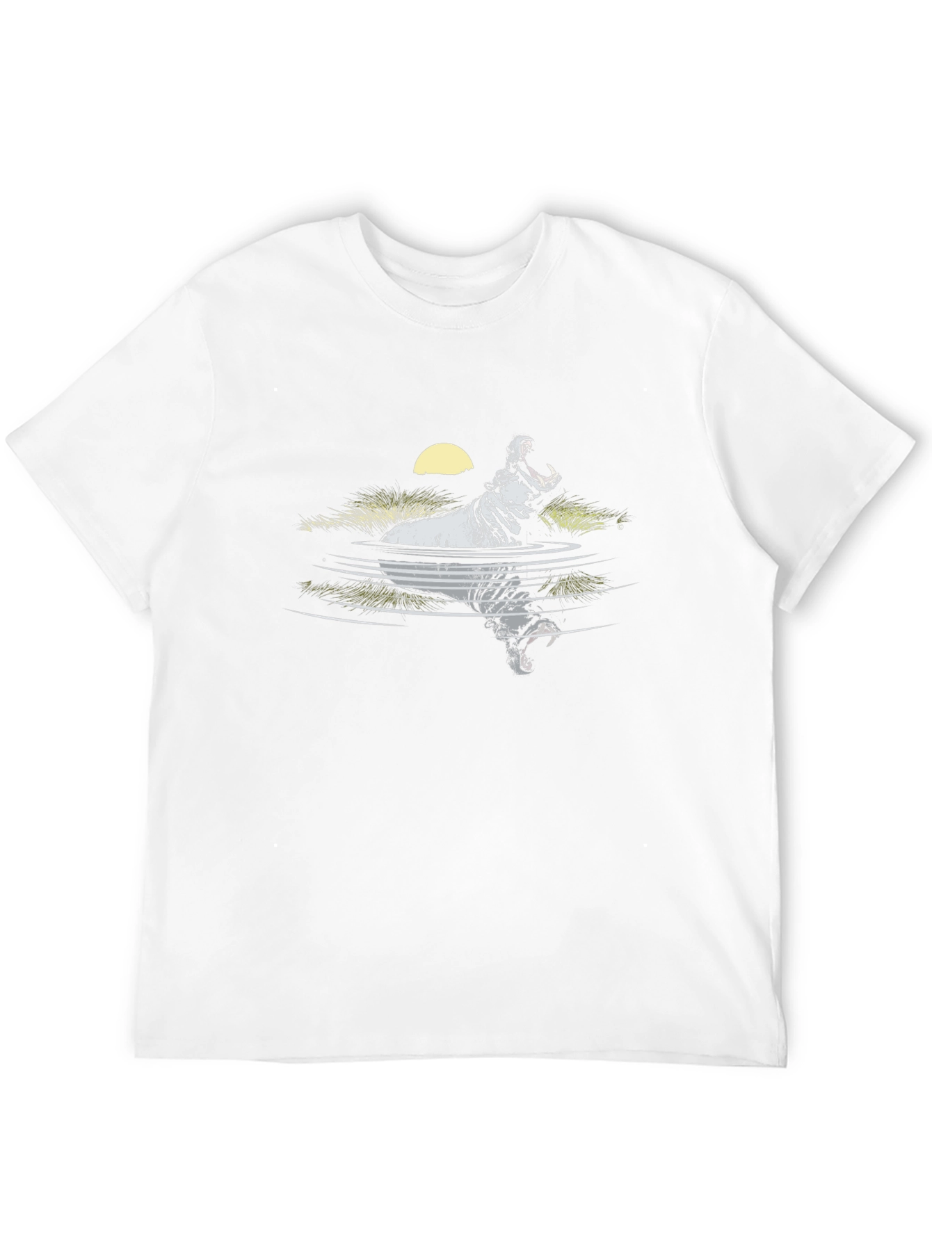 Hippo in Water Graphic Tee - Black