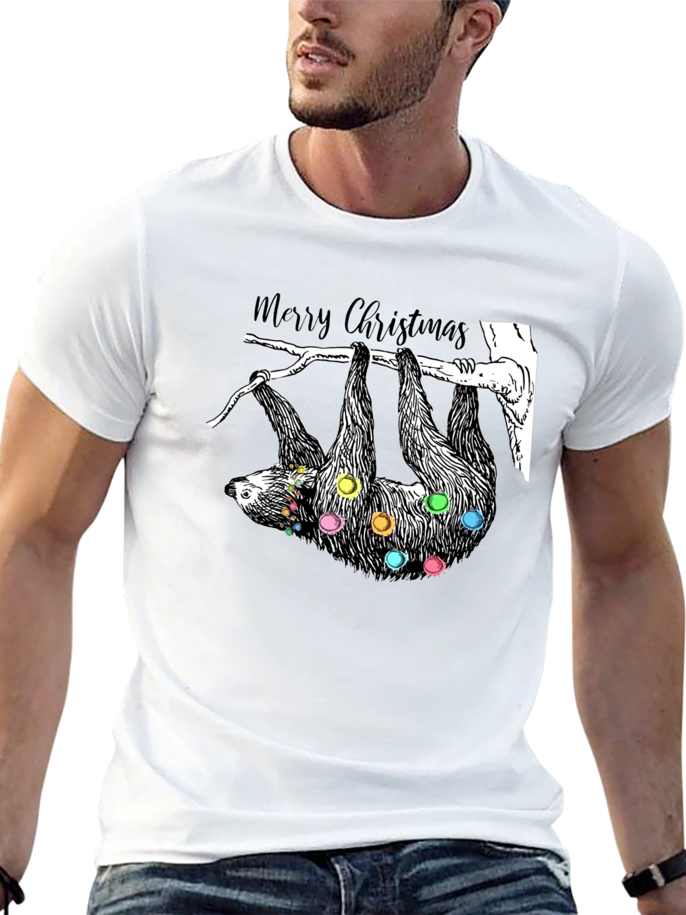 Festive Sloth Christmas T-Shirt