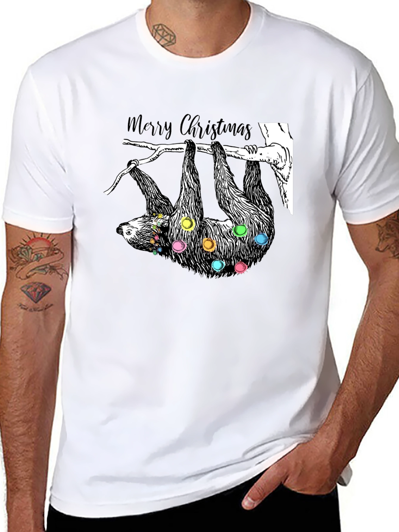 Festive Sloth Christmas T-Shirt