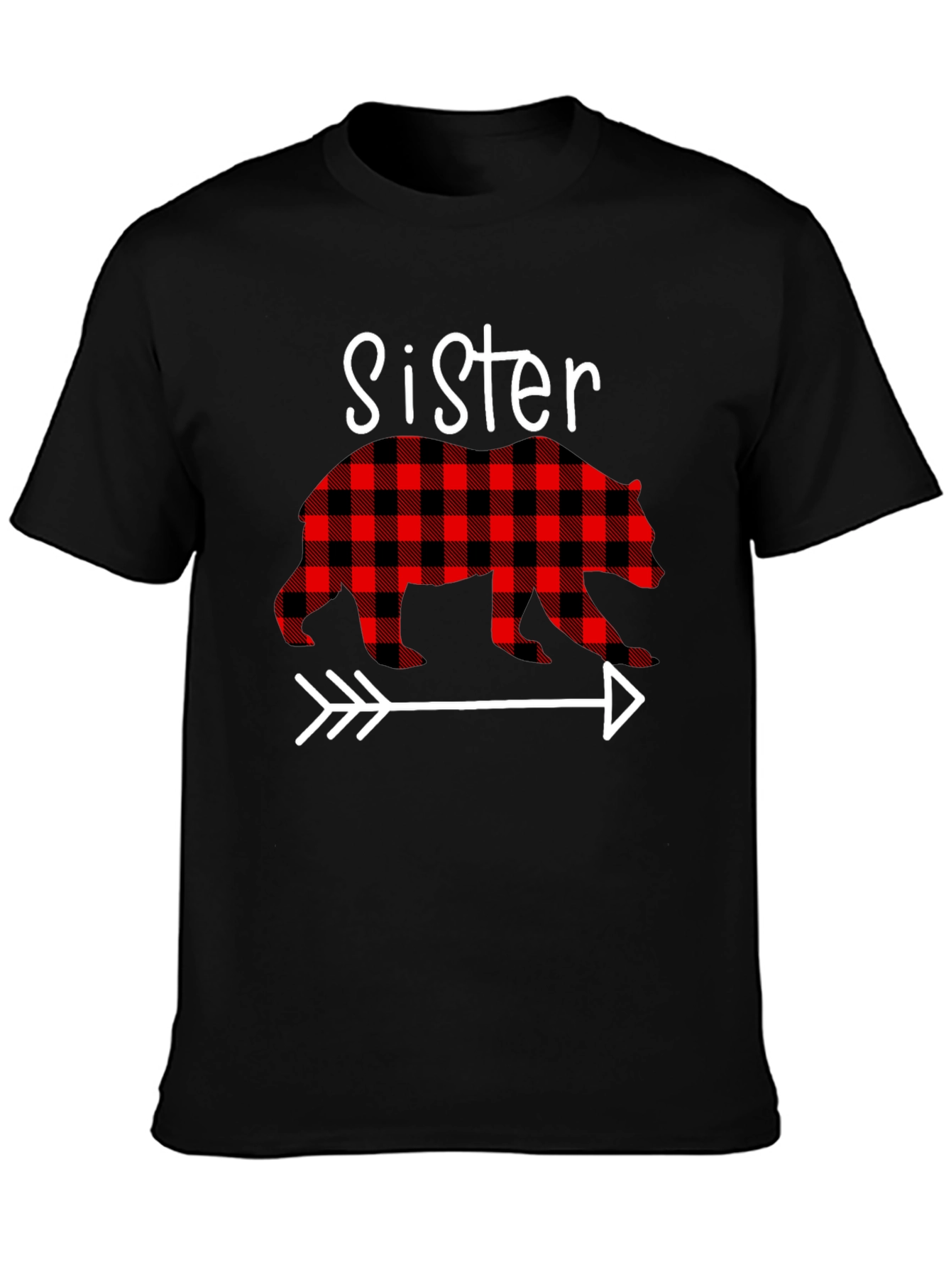 Sister Bear Buffalo Plaid Arrow T-Shirt