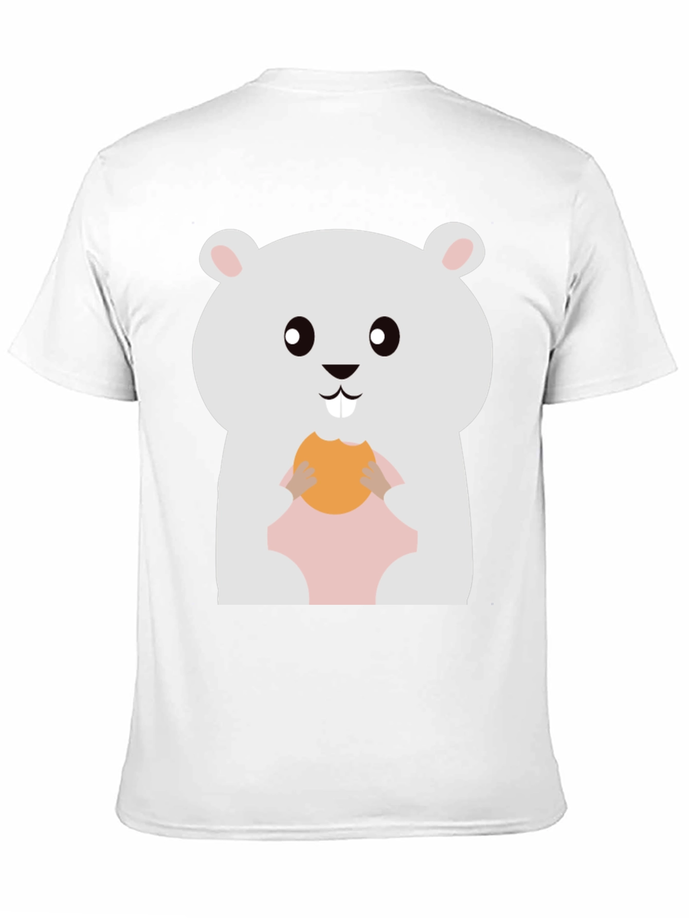Cute Hamster Eating Cookie Graphic Tee - Black