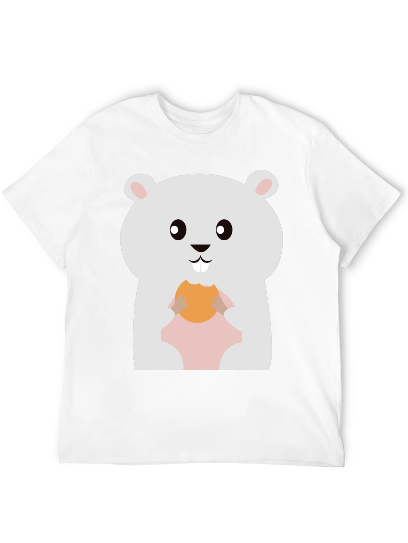 Cute Hamster Eating Cookie Graphic Tee - Black