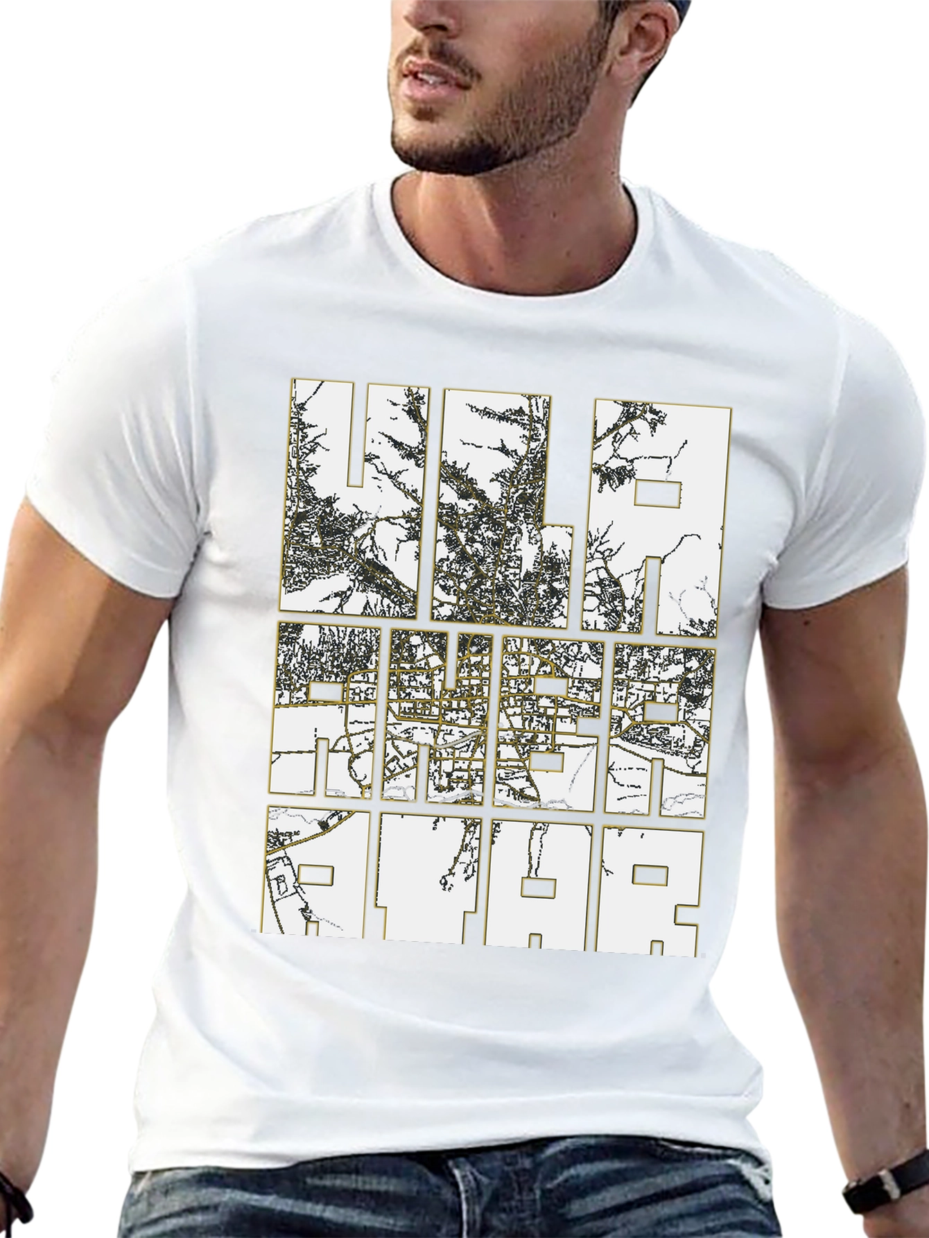 Urban Map Graphic Tee - Stylish Black T-Shirt
