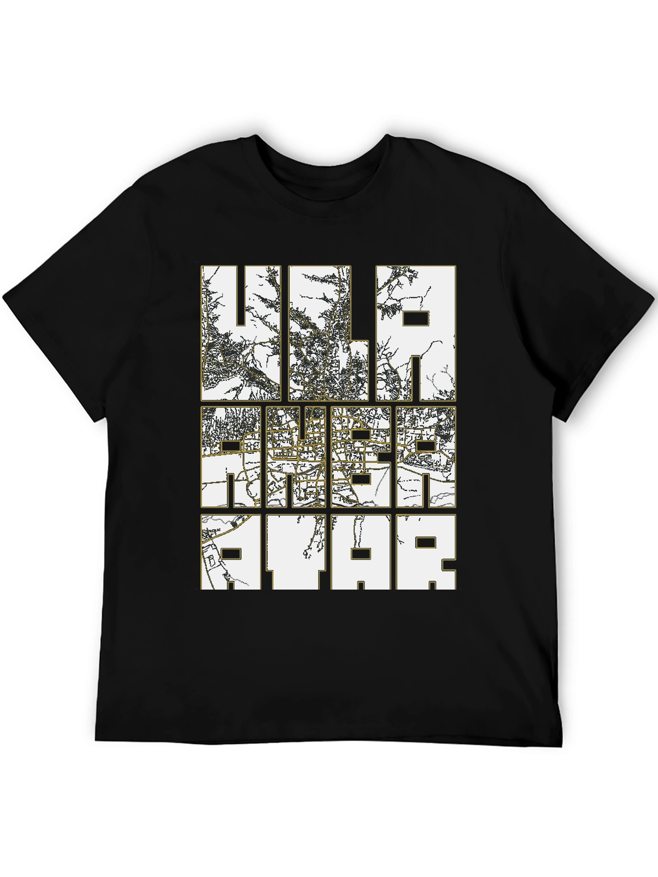 Urban Map Graphic Tee - Stylish Black T-Shirt
