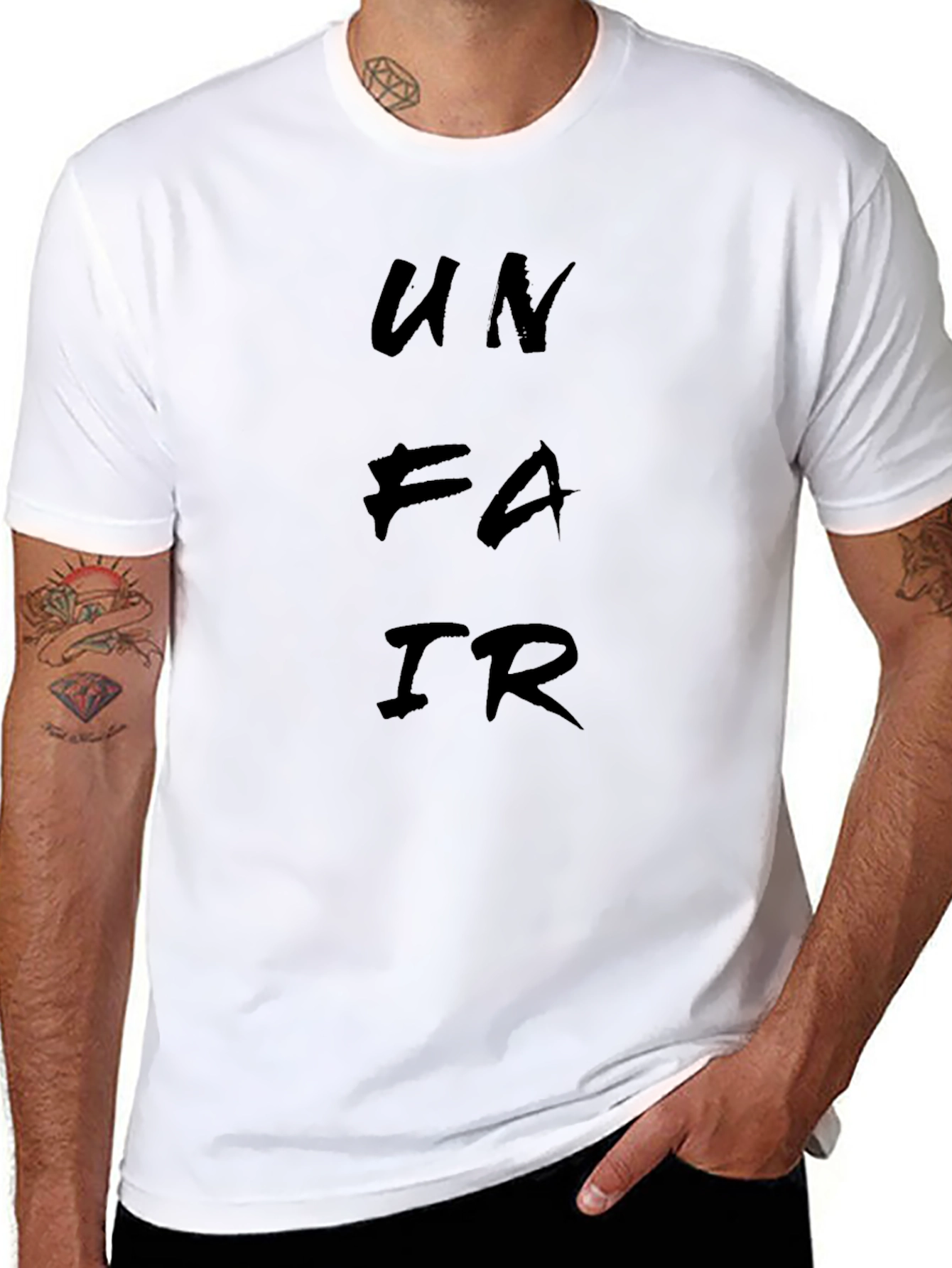 Unfair Black Graphic Tee - Modern Streetwear