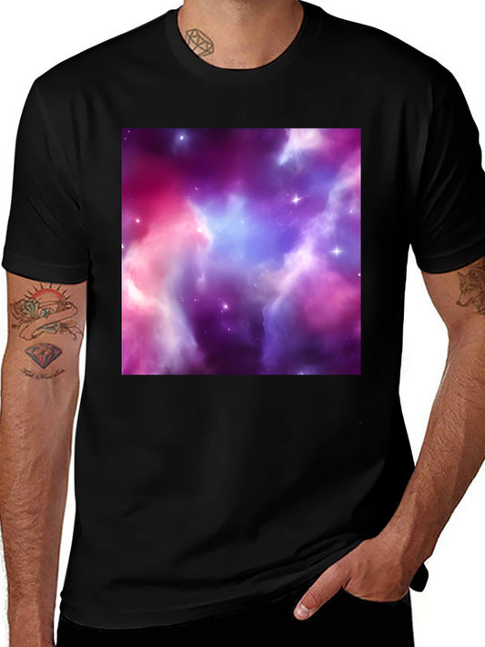Nebula Print Tee - Black Short Sleeve Mens T-Shirt