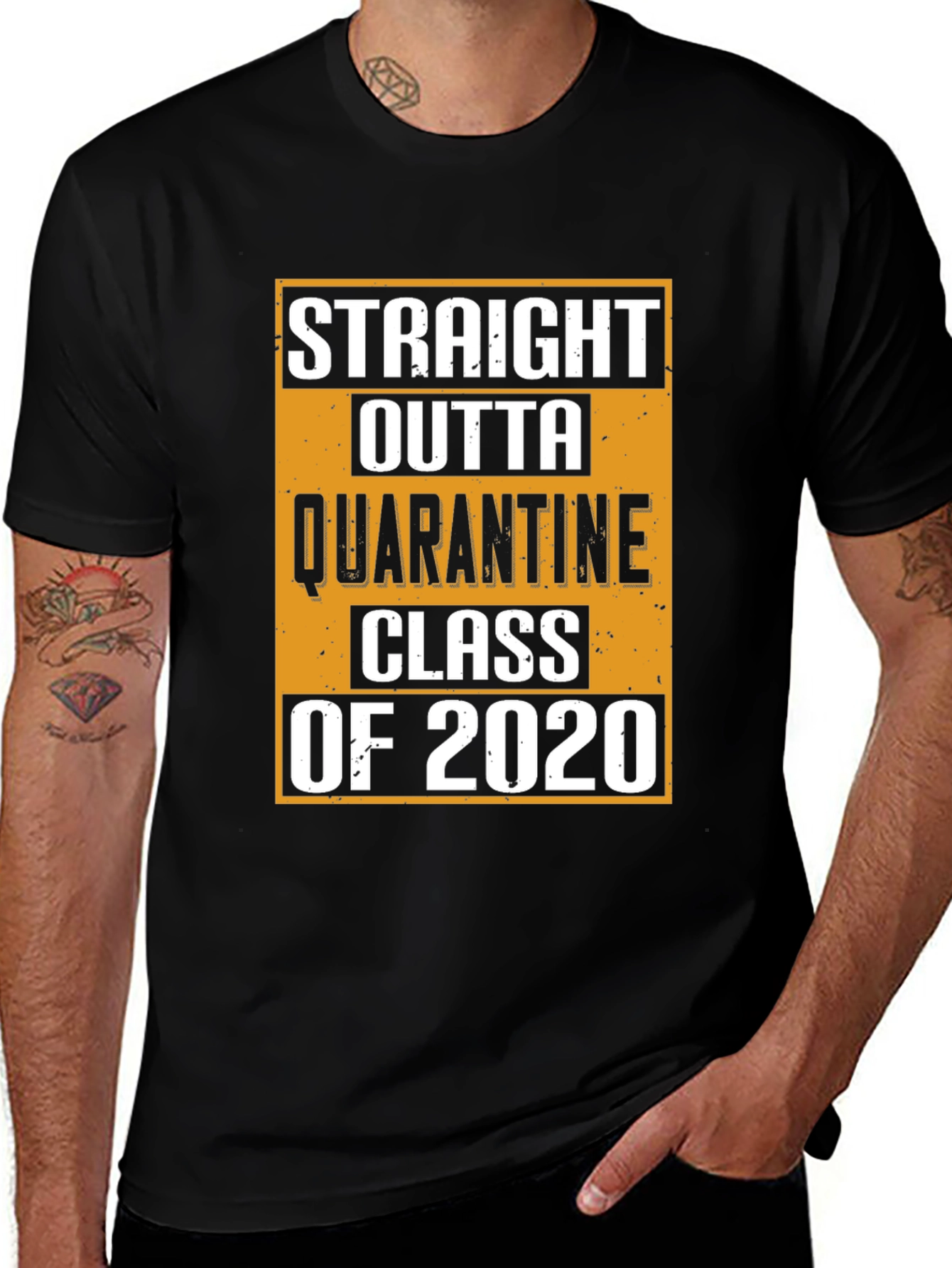 Straight Outta Quarantine Class of 2020 Black T-Shirt