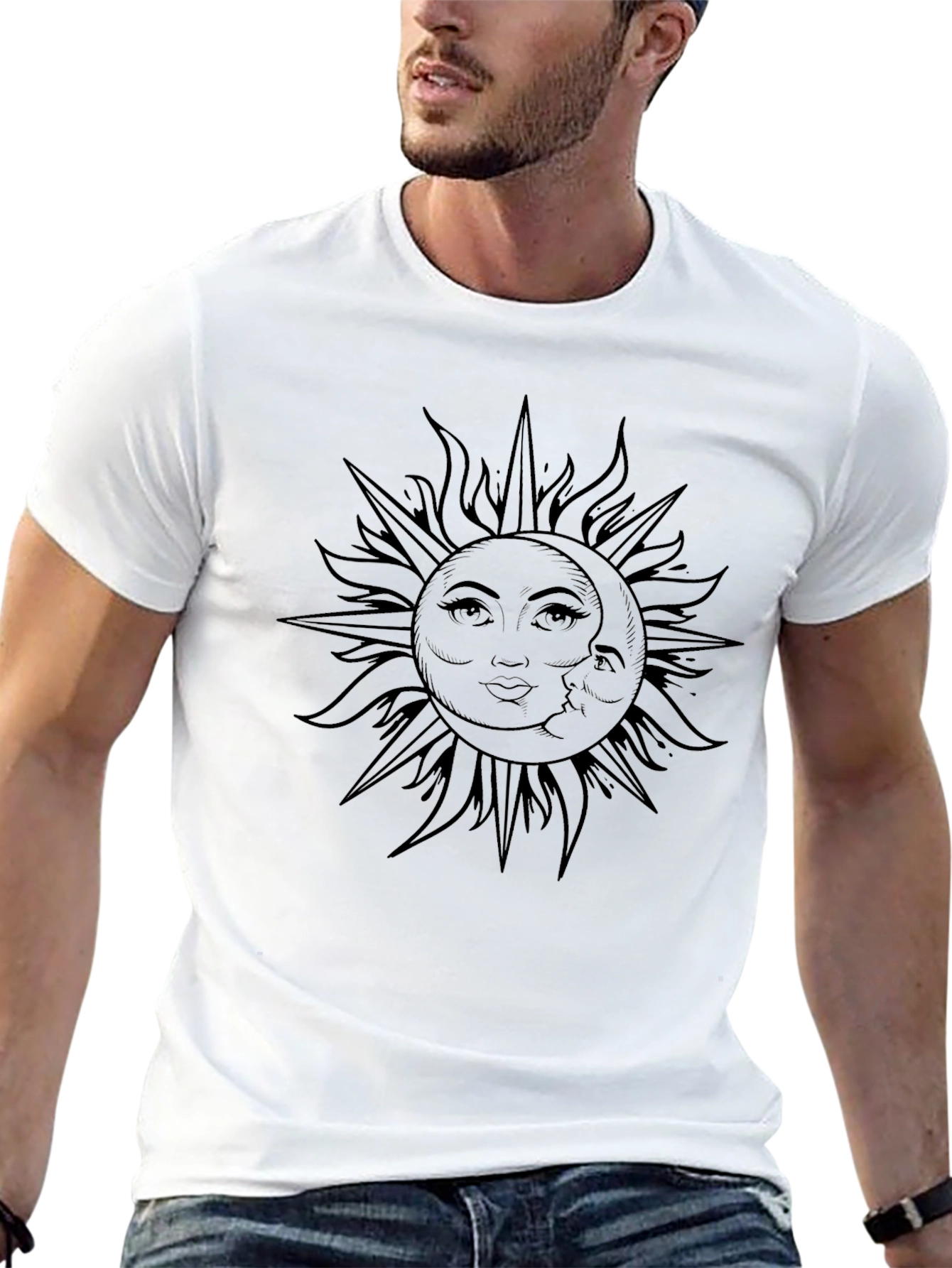 Sun and Moon Graphic Tee - Celestial Design