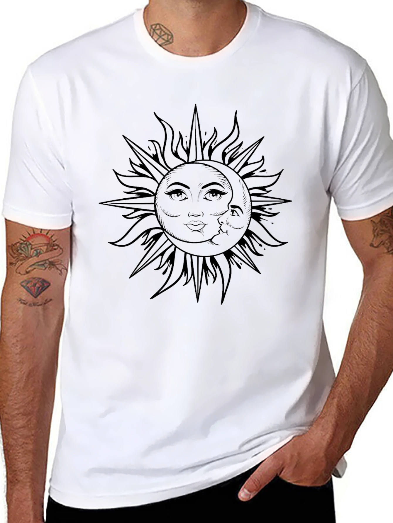 Sun and Moon Graphic Tee - Celestial Design