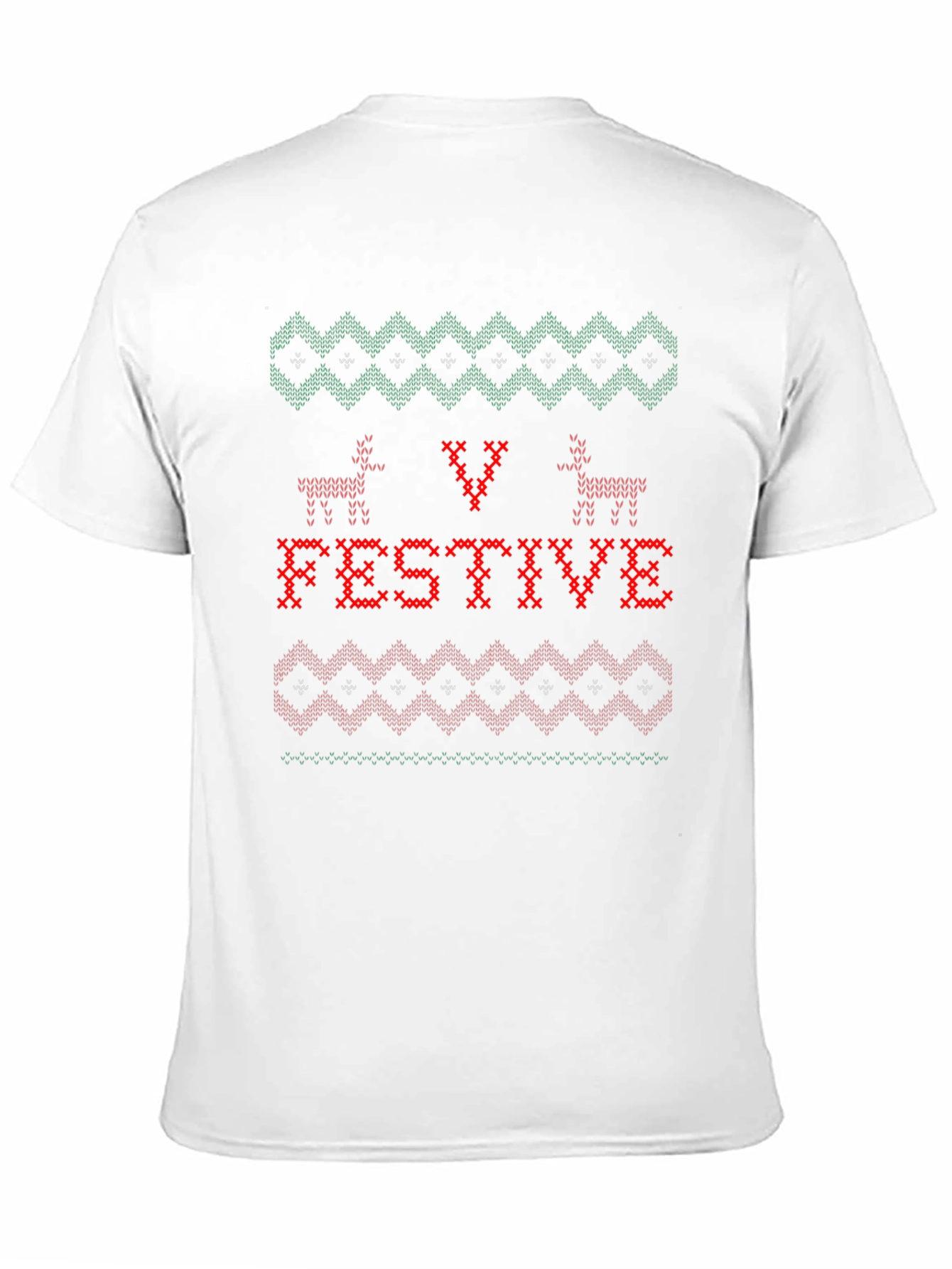Festive Christmas Knitted Style T-Shirt
