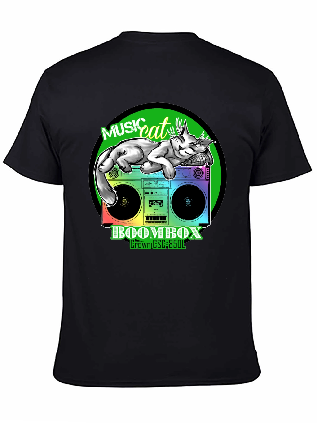 Music Cat Boombox Graphic Tee