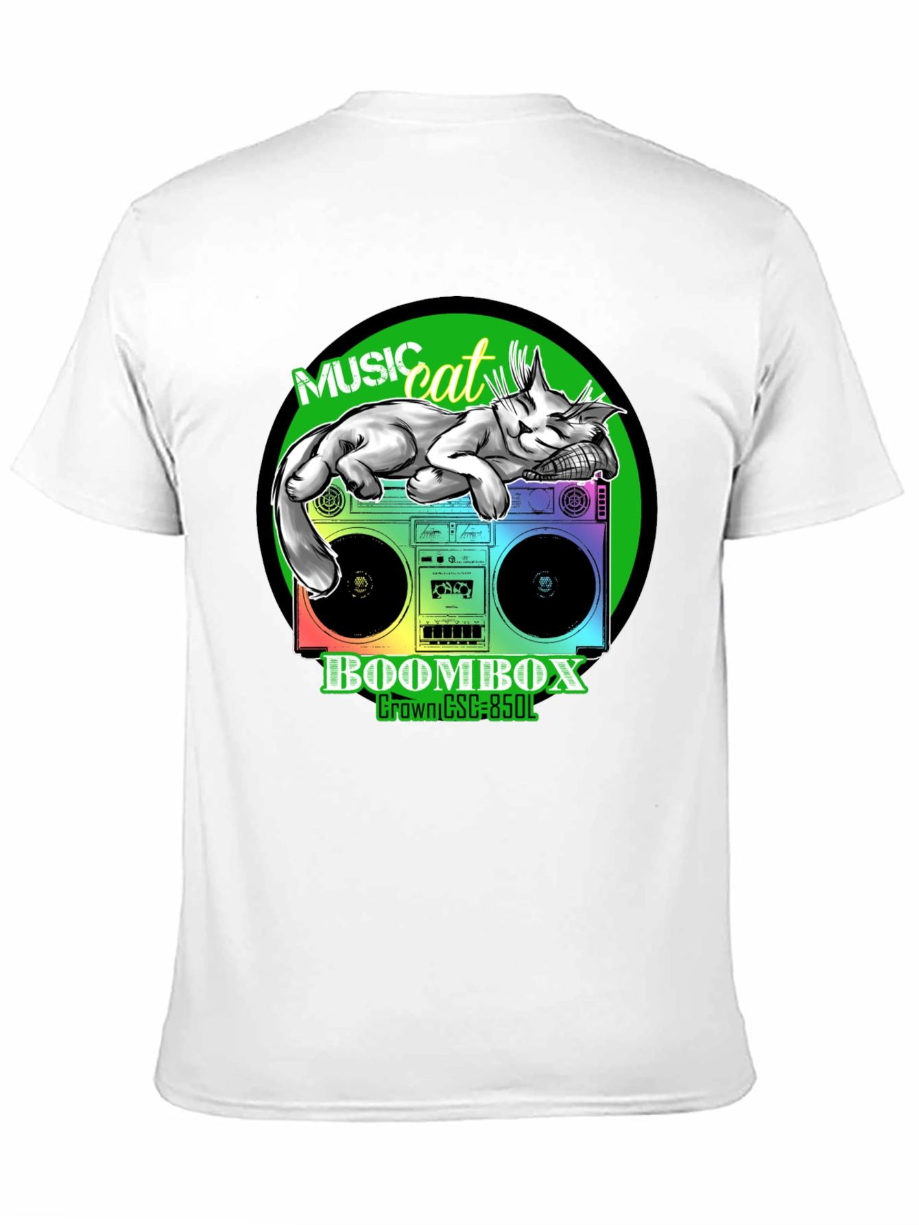 Music Cat Boombox Graphic Tee