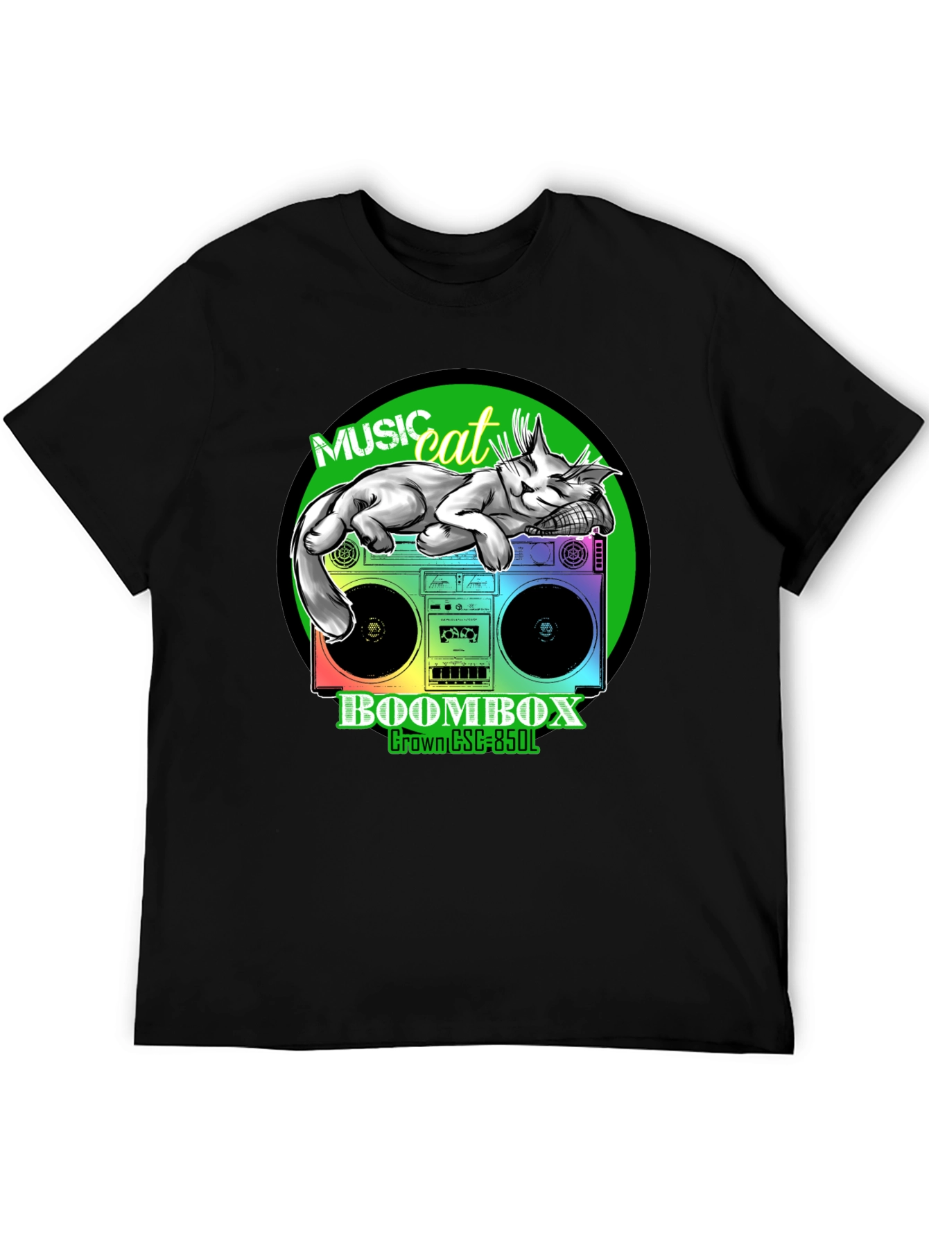 Music Cat Boombox Graphic Tee