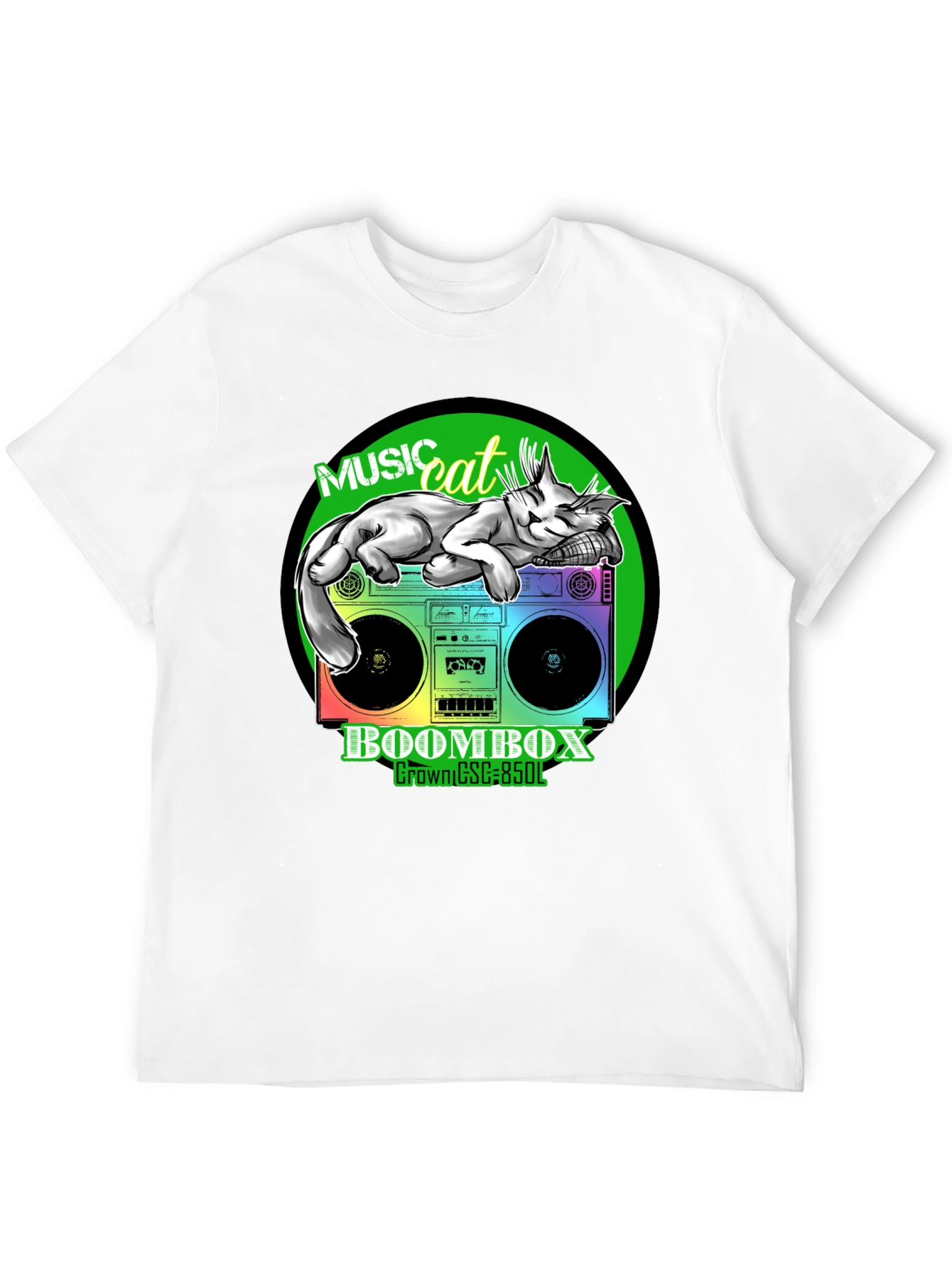 Music Cat Boombox Graphic Tee
