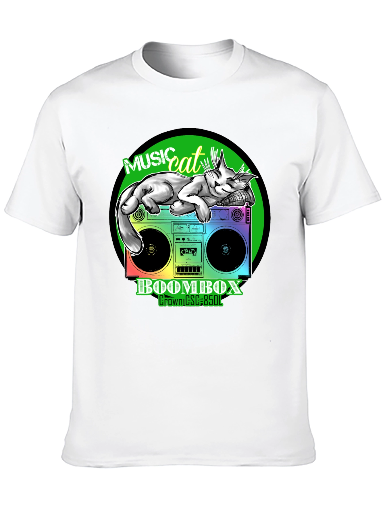 Music Cat Boombox Graphic Tee